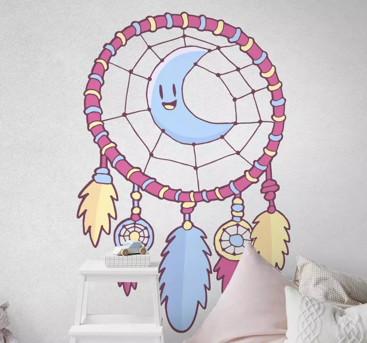 Kid's sticker cheerful dream catcher - TenStickers