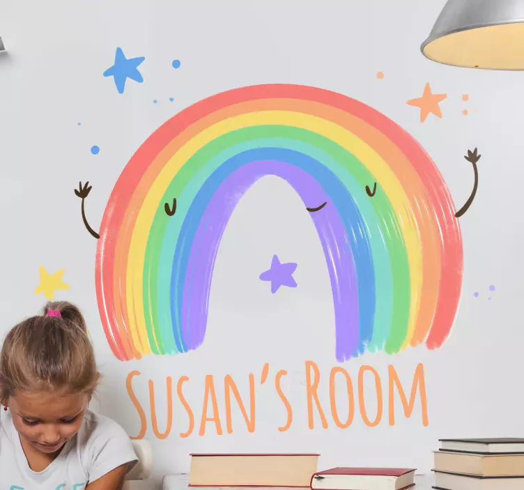 Kid's sticker colorful rainbow art - TenStickers