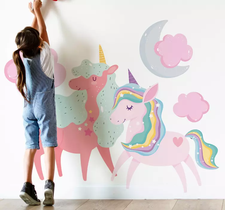 Kid's sticker with adorable unicorn designs - TenStickers