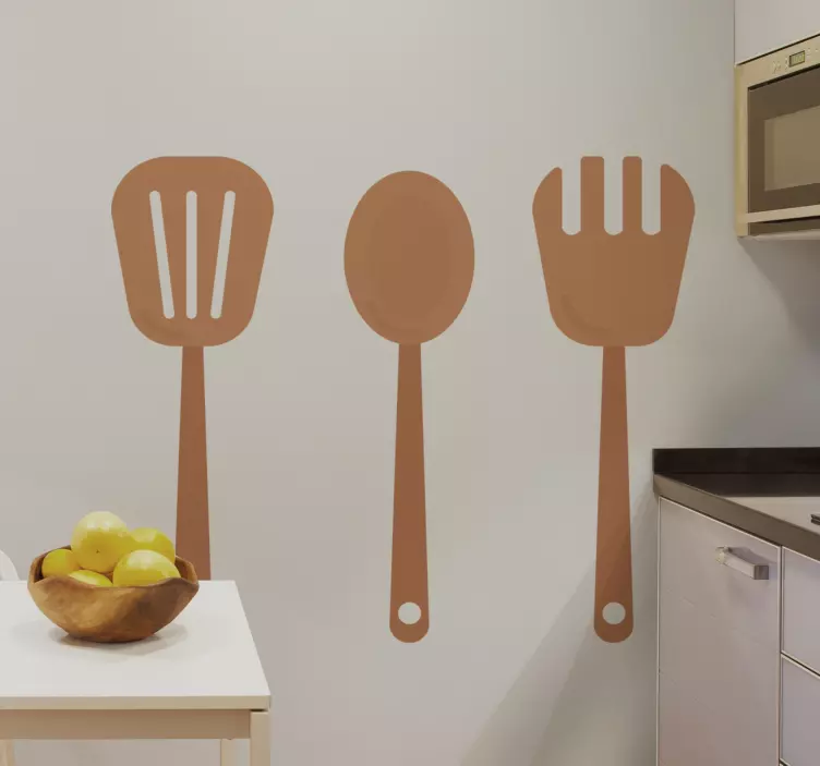 kitchen wood tool kitchen wall sticker - TenStickers