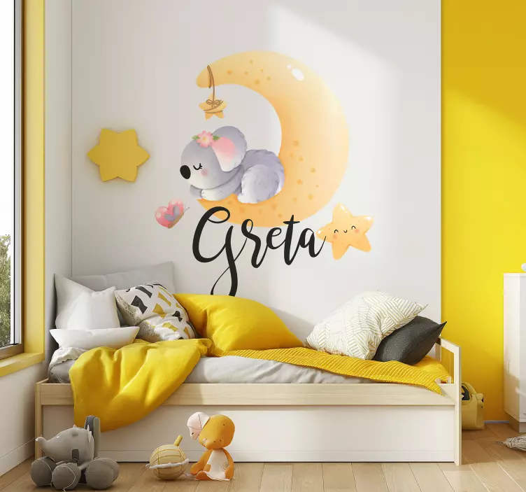 koala in the moon wall stickers children's room - TenStickers