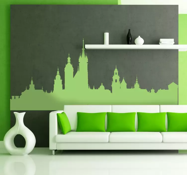 Great Krakow decorative vinyl skyline sticker - TenStickers