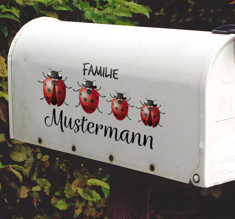 Ladybugs family home text wall sticker - TenStickers
