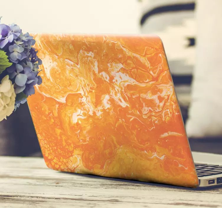 Laptop skin bold orange pattern - TenStickers
