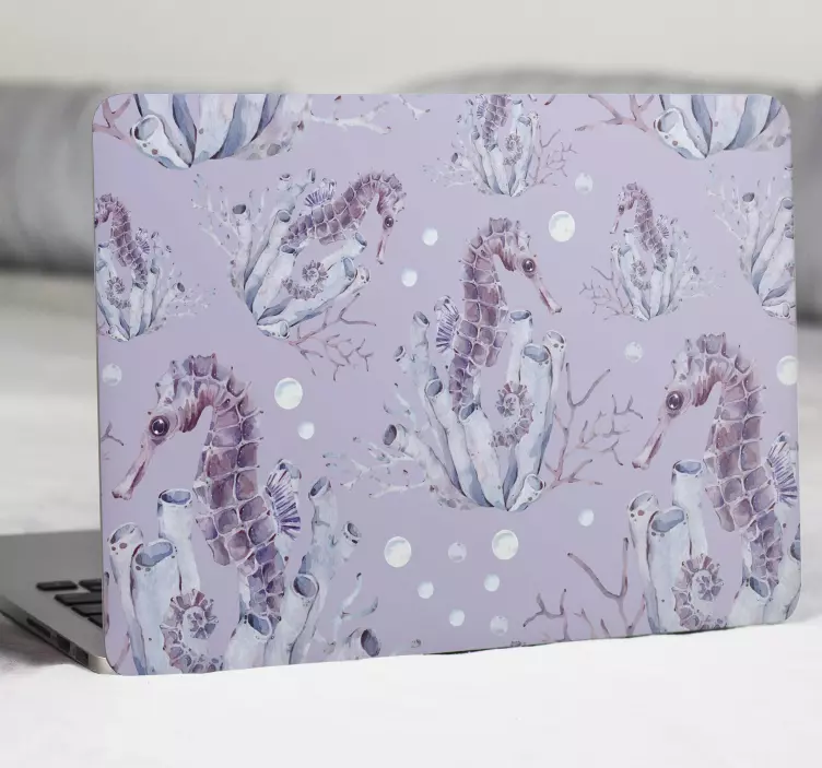 Laptop skin seahorse coral design - TenStickers
