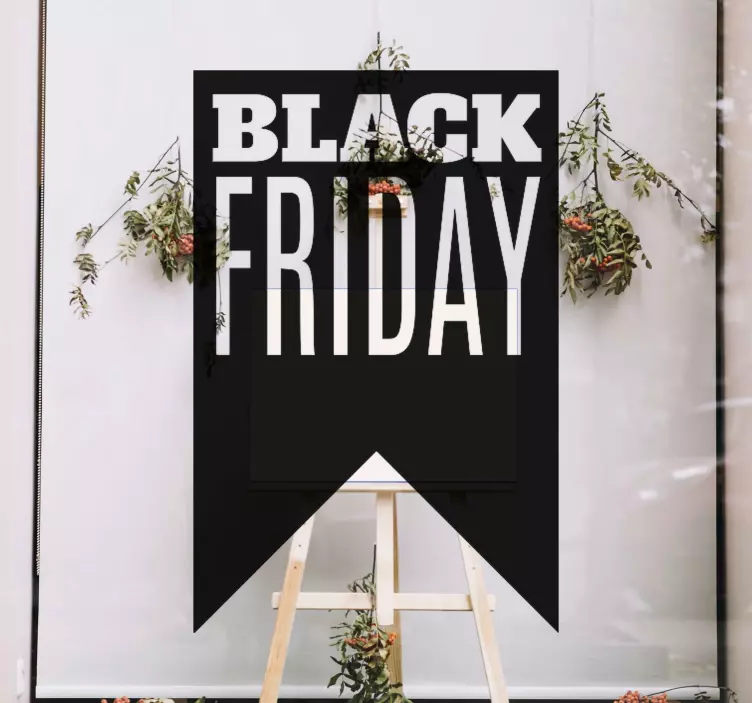 Large Black Friday Ribbon black friday stickers - TenStickers