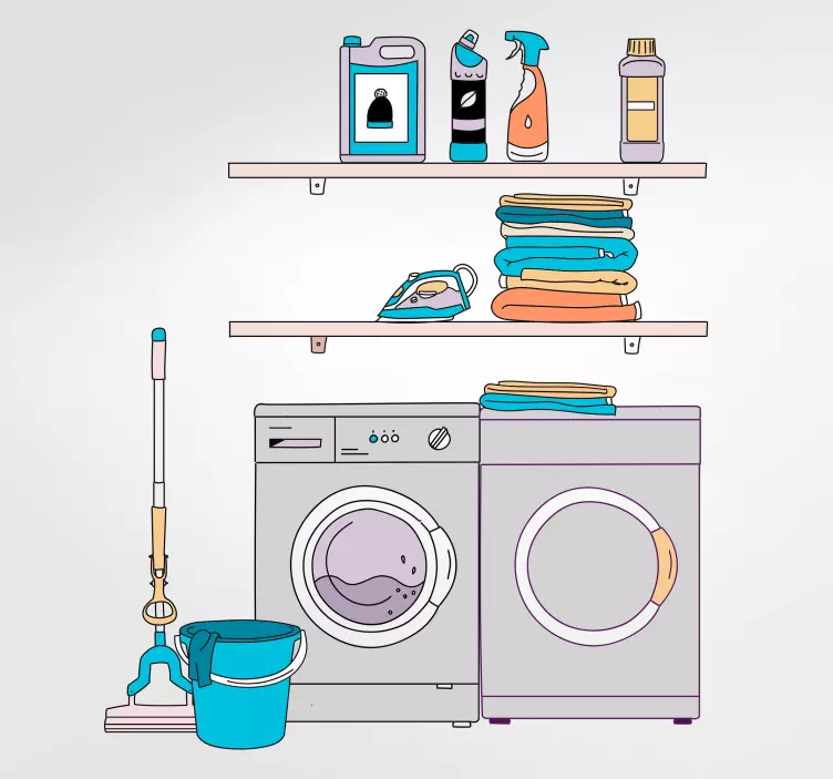 Laundry's products shop window sticker - TenStickers