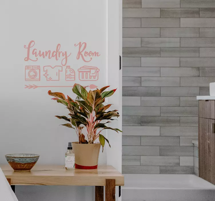 Laundry room wall text sticker - TenStickers