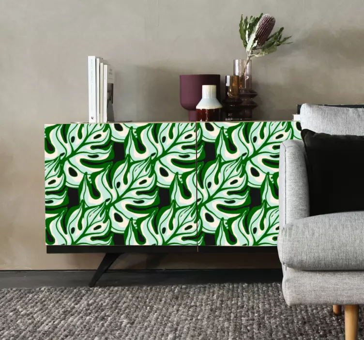 Leafy Green Pattern furniture sticker - TenStickers