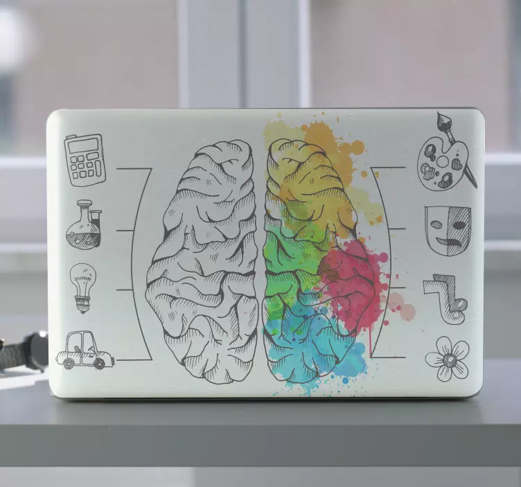 Left and right brain laptop skins - TenStickers