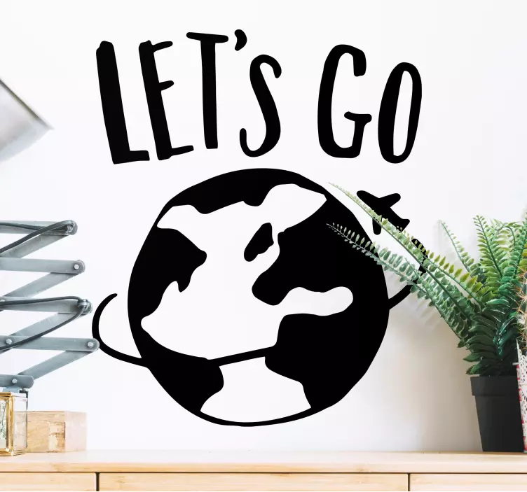 Lets go world travel stickers - TenStickers
