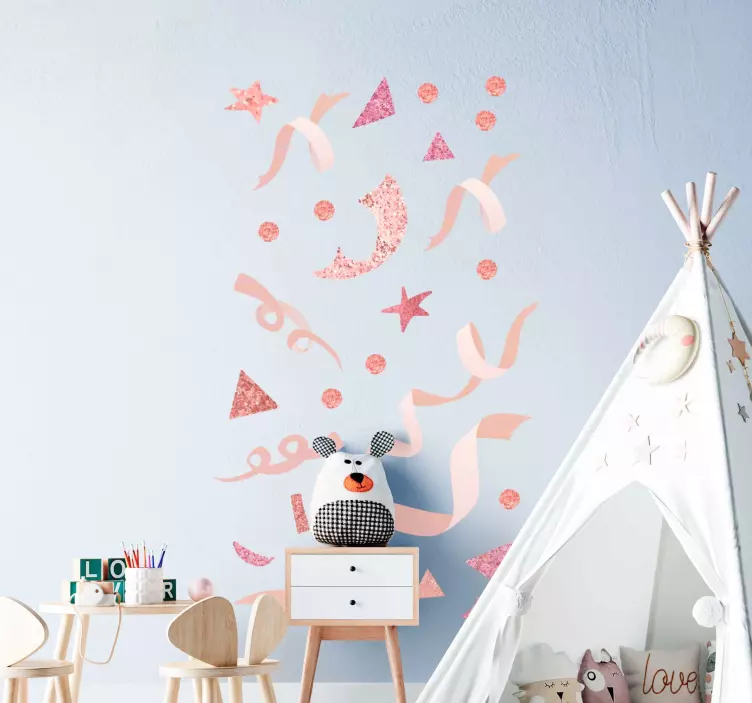 Light pink Confetti wall sticker - TenStickers