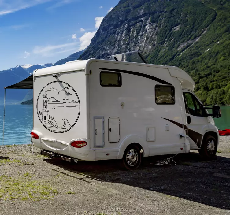 Lighthouse on coast Motorhome nautical sticker - TenStickers