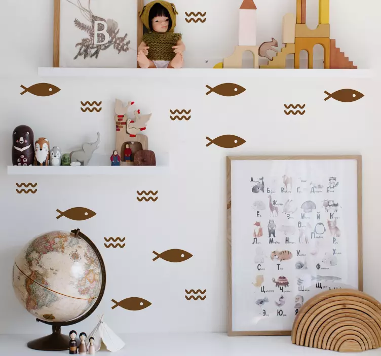 Little fish pattern animal wall sticker - TenStickers