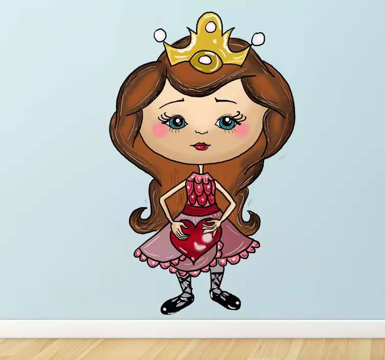 Little Princess With Heart Sticker - TenStickers