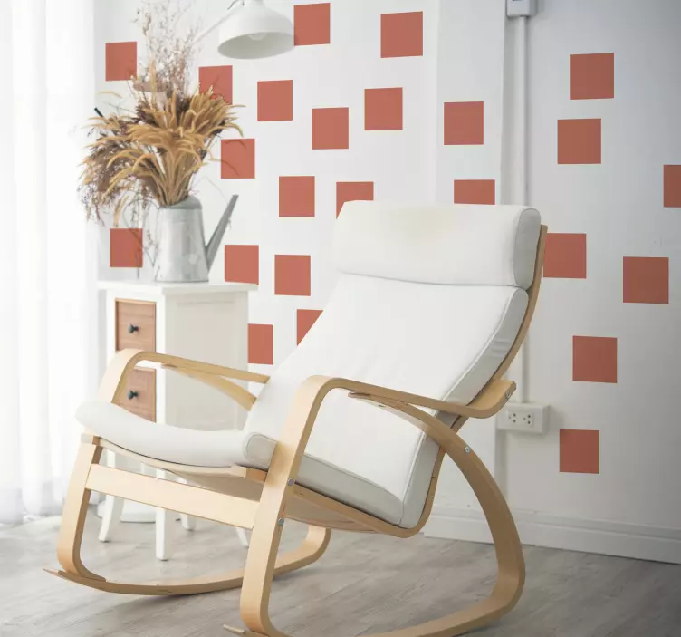 living coral square set square sticker - TenStickers