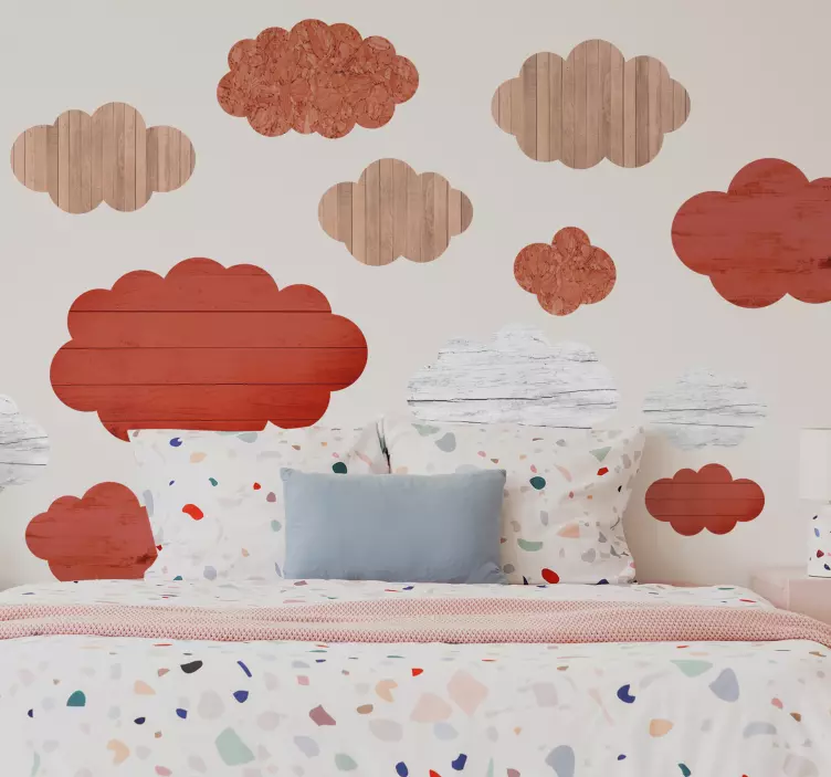 living coral texture clouds set wall sticker - TenStickers