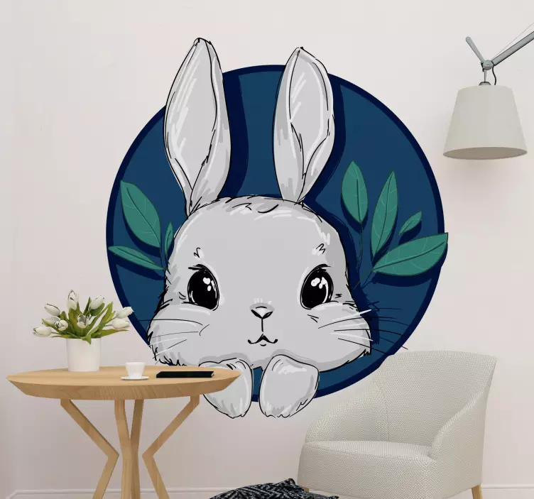 Location sticker charming bunny artwork - TenStickers