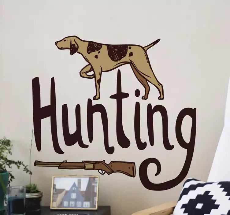 Location sticker hunting dog design - TenStickers