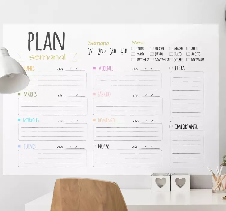 Location sticker weekly planning chart - TenStickers