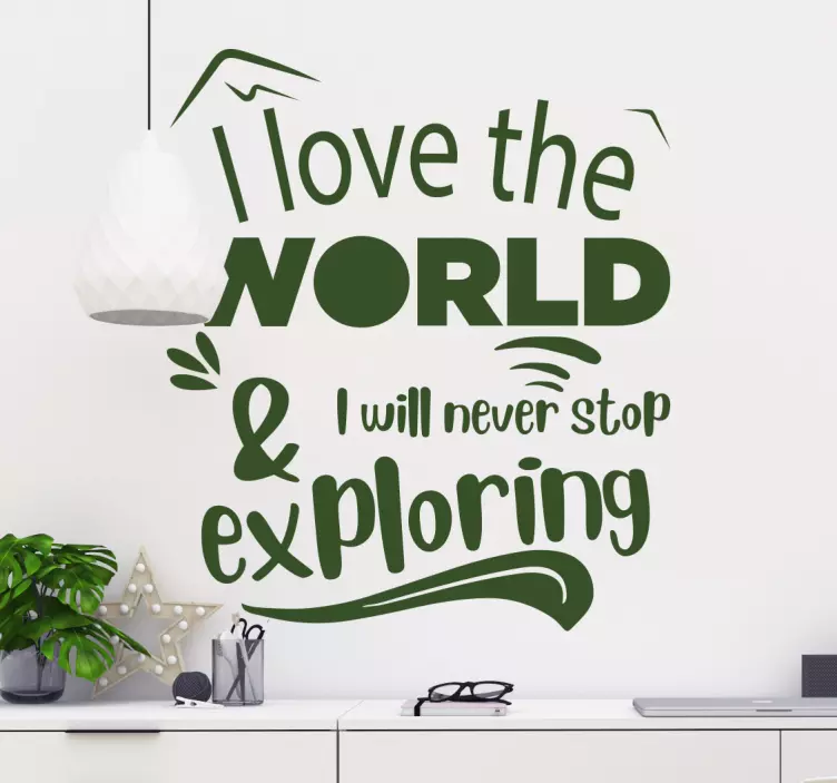Love Exploring text wall decal - TenStickers
