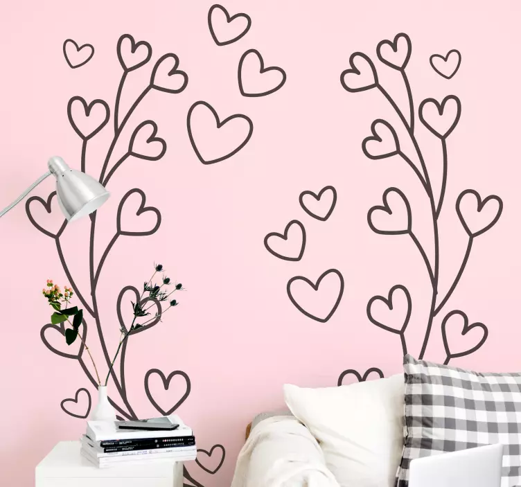 Love heart tree wall sticker - TenStickers