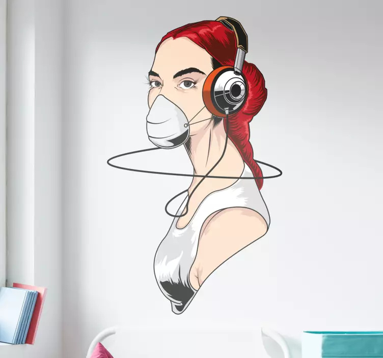 Love Music Girl Decal - TenStickers