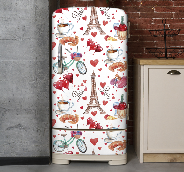 Love paris fridge vinyl decal - TenStickers