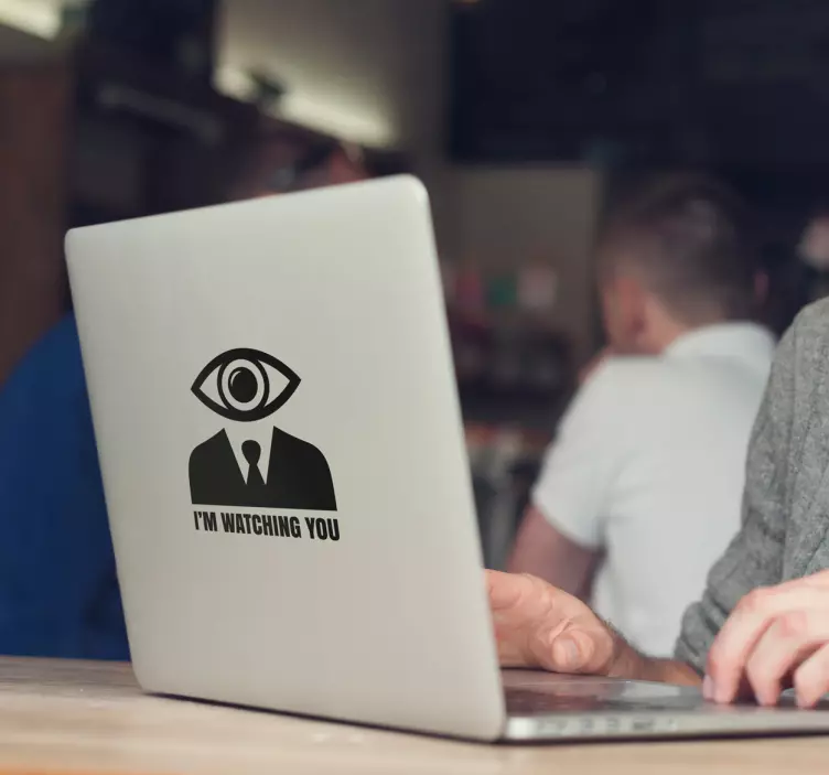 Man eye laptop vinyl sticker - TenStickers