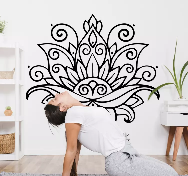 mandala flower pattern wall sticker - TenStickers