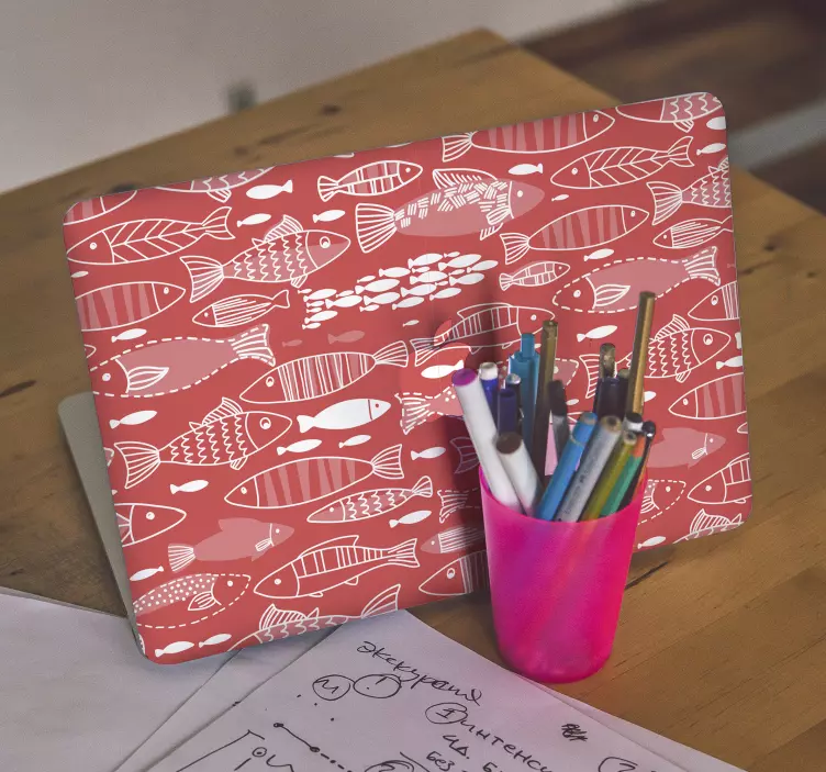 Many fish under sea laptop sticker - TenStickers