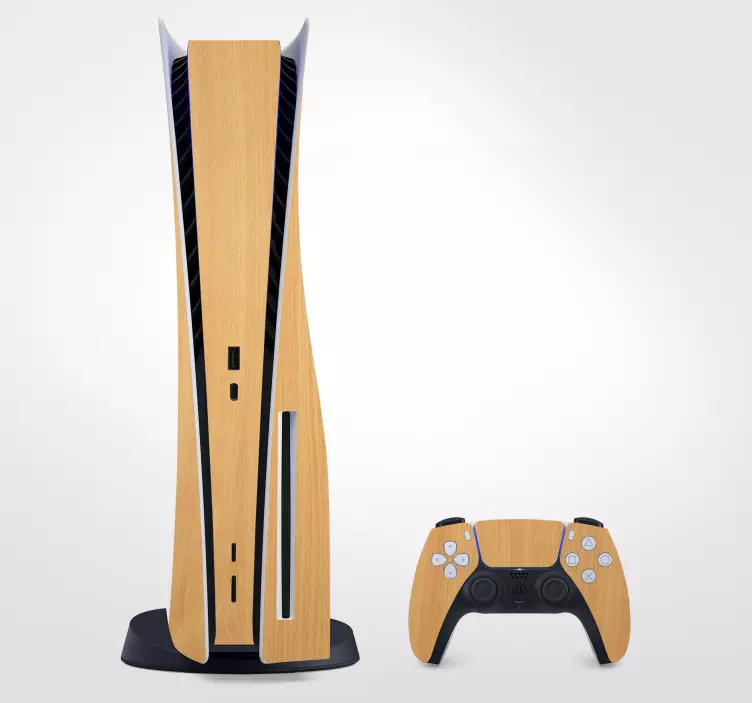 Maple wood skin PS5 decorative sticker - TenStickers