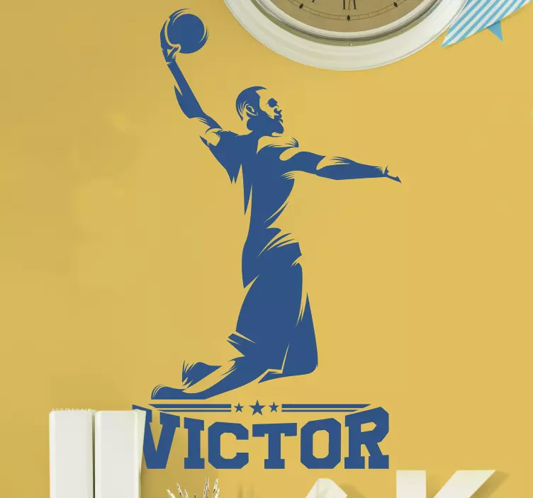 Mate basketball player with name wall sticker - TenStickers