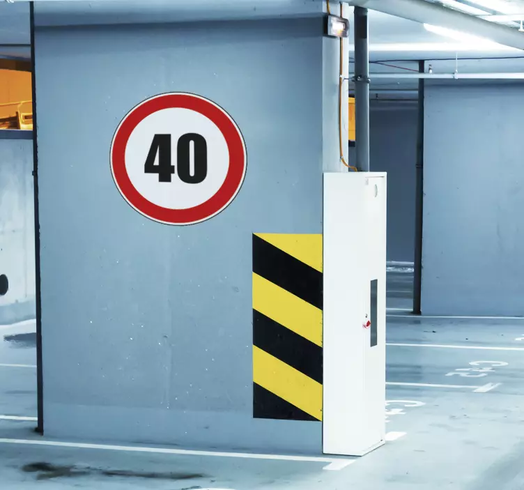 Maximum Speed 40 Road Sign Sticker - TenStickers