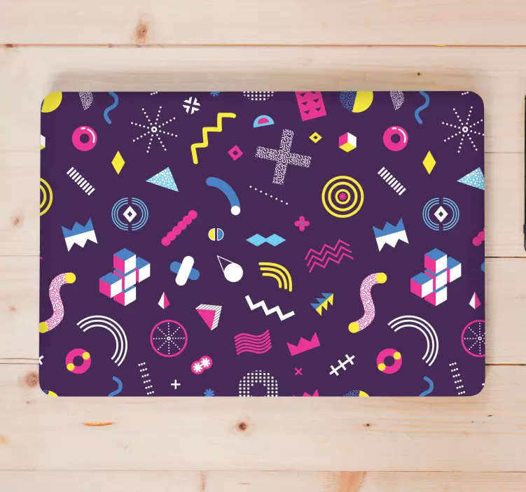 Memphis gaming pattern laptop skins - TenStickers