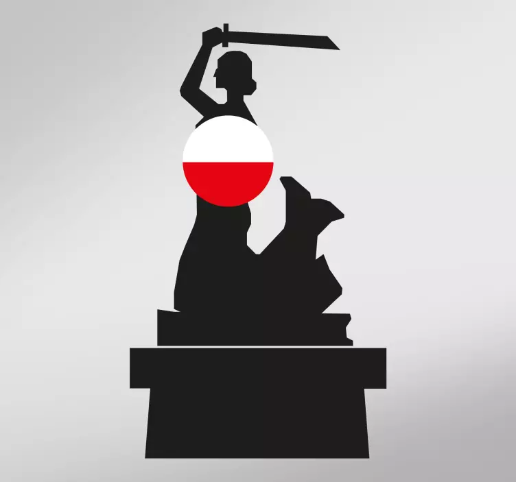 Mermaid warsaw skyline silhouette sticker - TenStickers