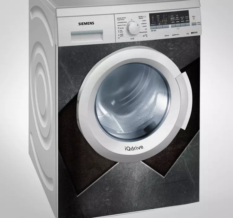 Metal Effect Washing Machine Sticker - TenStickers