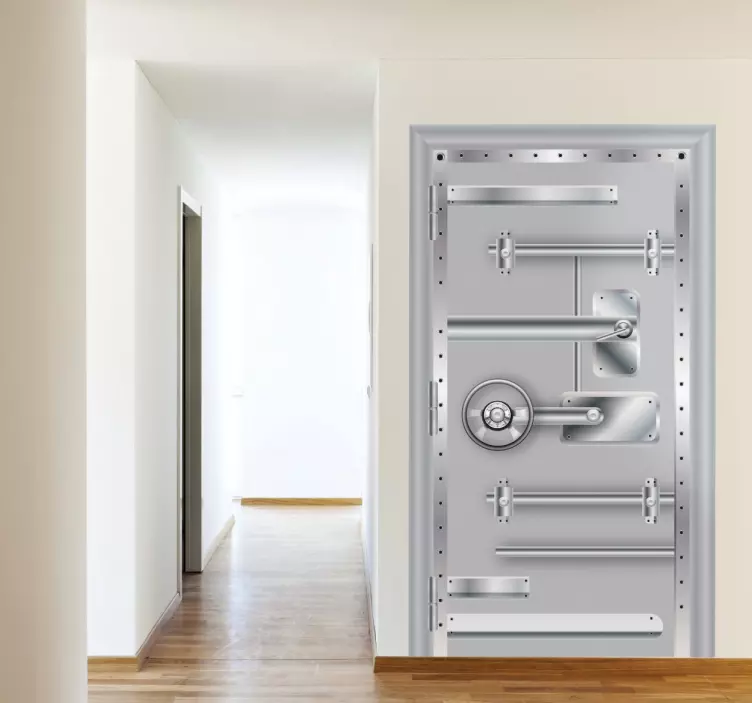 Metal Vault Door Sticker - TenStickers