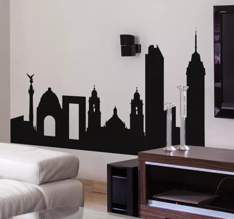Mexico tower skyline silhouette sticker - TenStickers