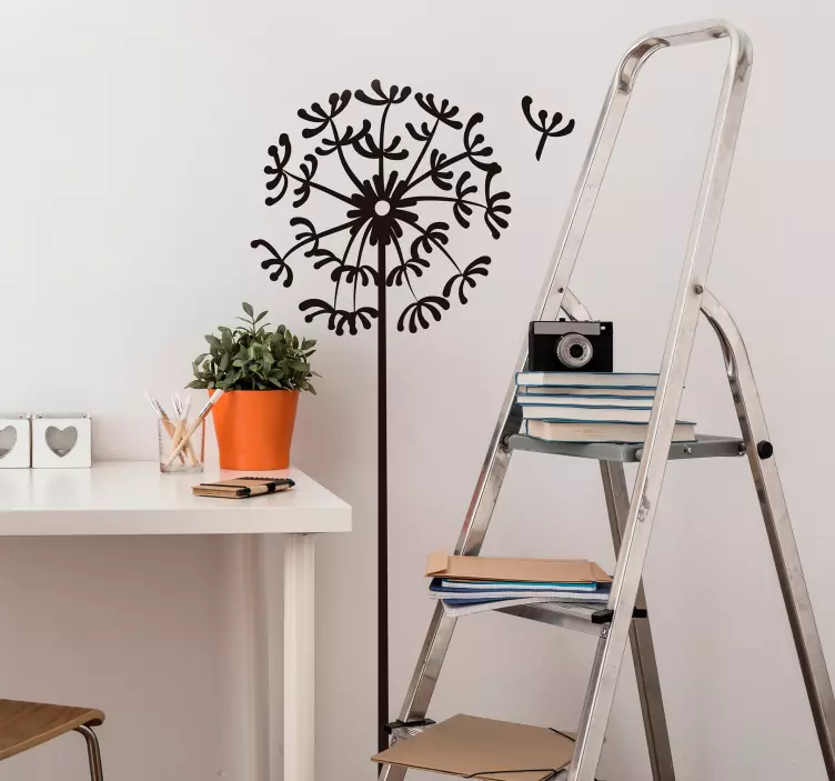 minimalist dandelion floral wall sticker - TenStickers