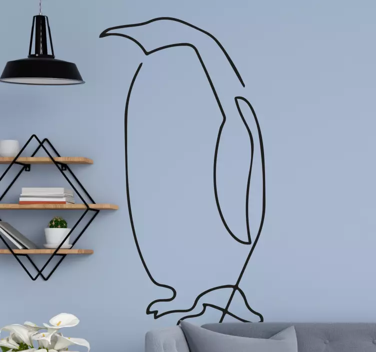 Minimalist Penguin bird wall sticker - TenStickers