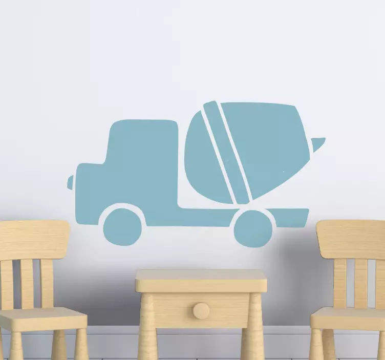 Mixer truck silhouette toy sticker - TenStickers