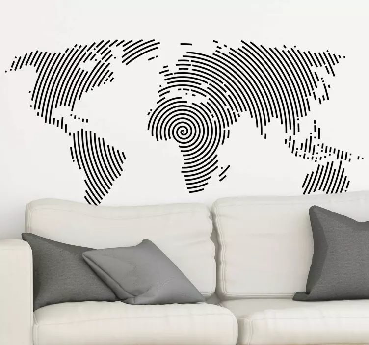 modern design world map wall sticker - TenStickers