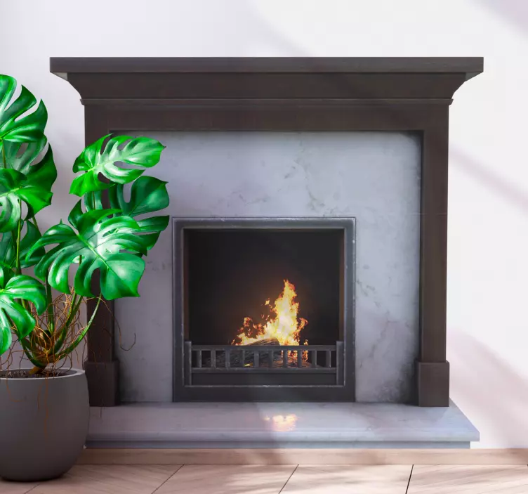 Modern Fireplace Design location sticker - TenStickers