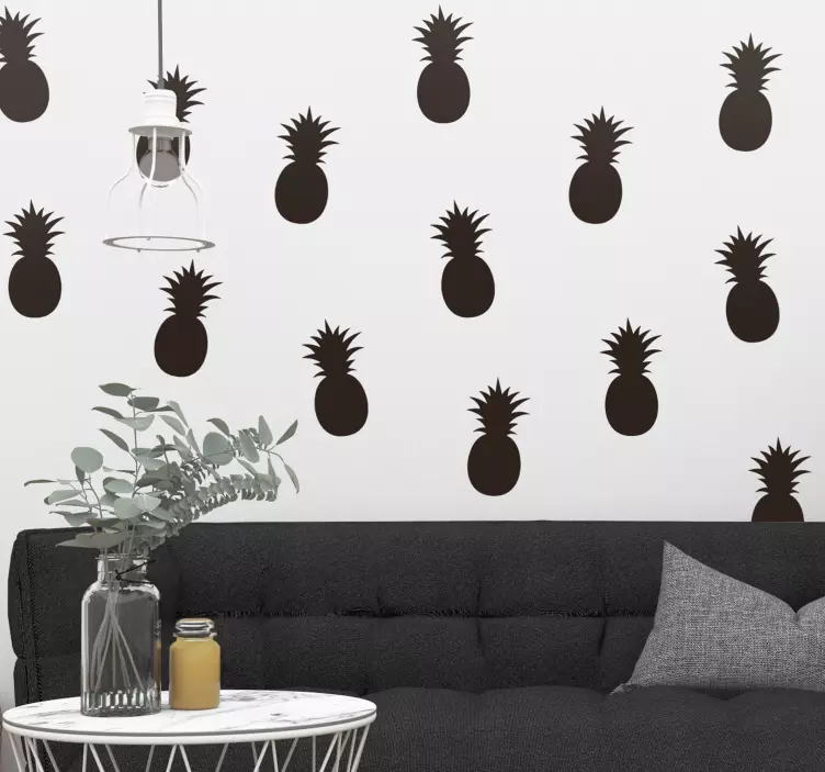 Monocolour Pineapples Wall Sticker - TenStickers