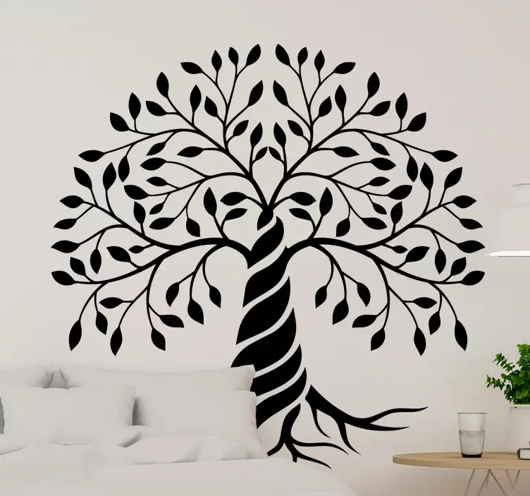 Monocolour tree of life tree wall sticker - TenStickers