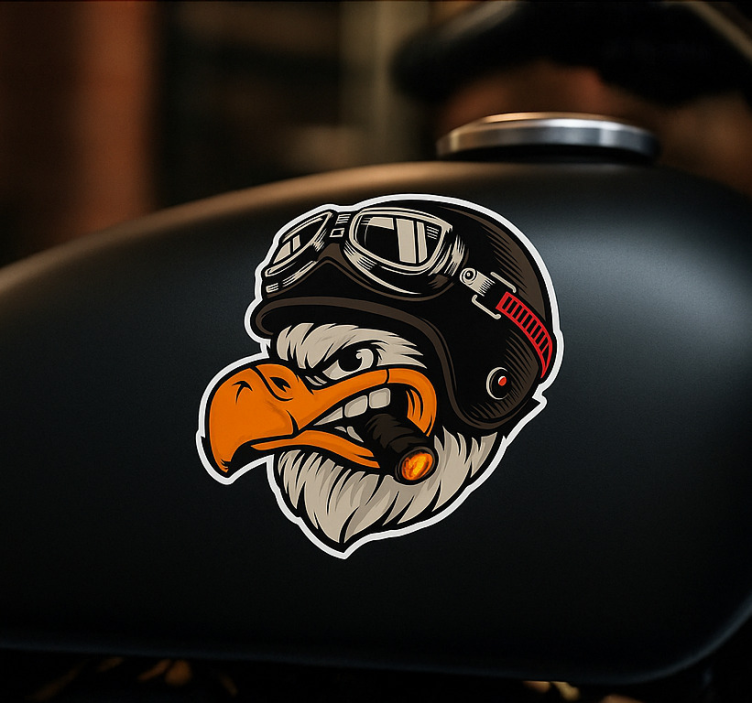 Motorcycle sticker biker eagle mascot - TenStickers
