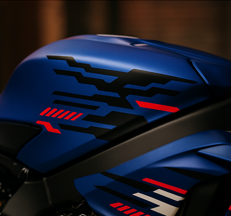 Motorcycle sticker in black-red futuristic design - TenStickers