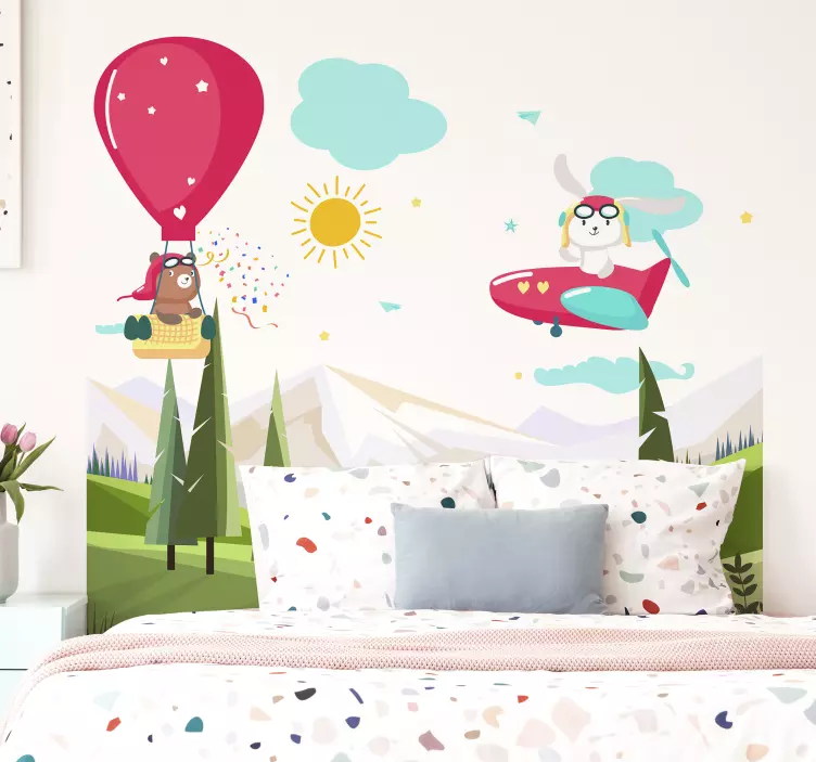 Mountains headboard illustration sticker - TenStickers
