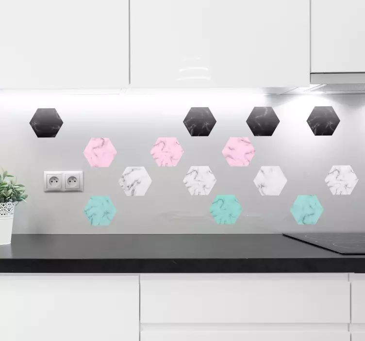 Multicoloured Marble Wall Stickers - TenStickers